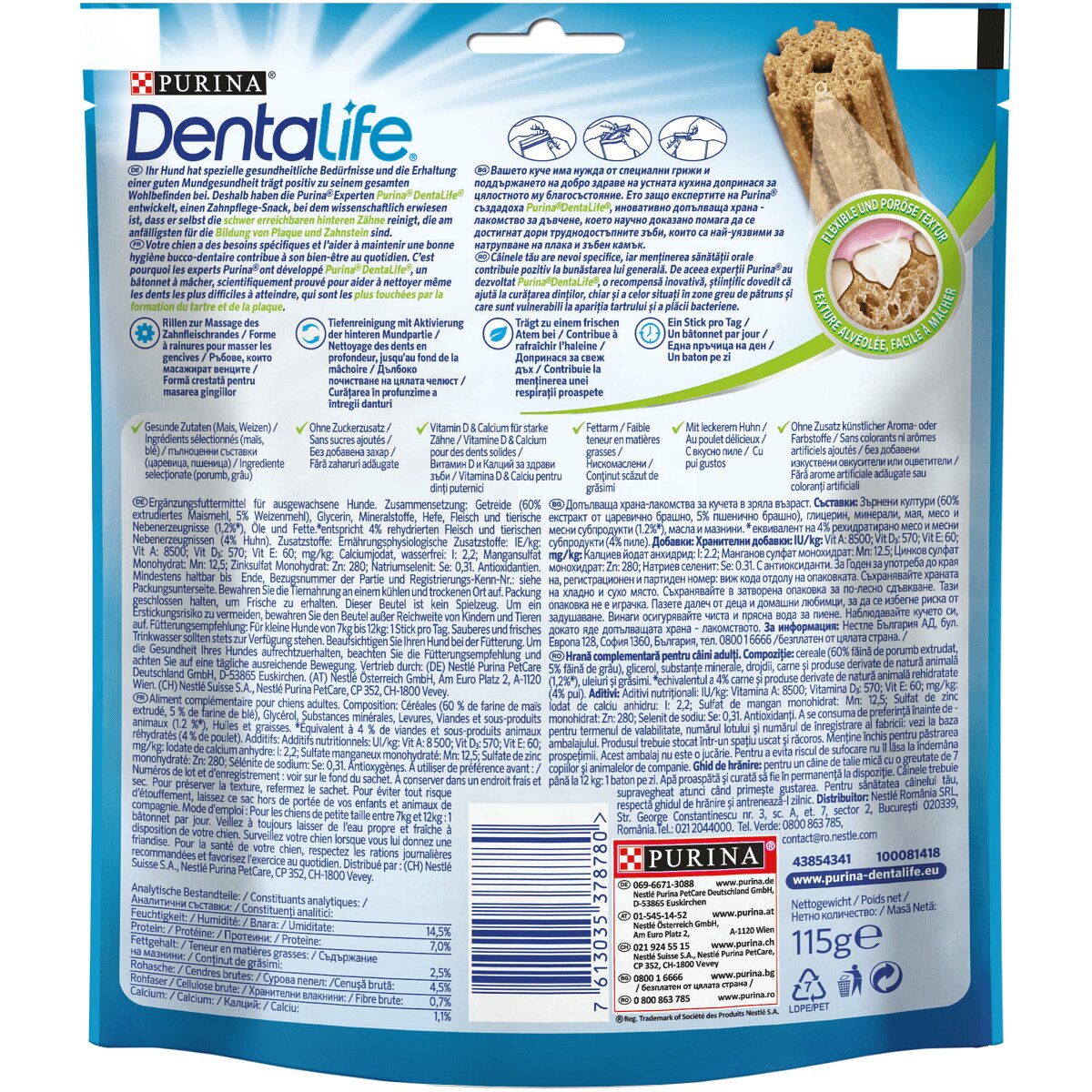 Dentalife PURINA Adult Small recompense câini de talie mică batoane 7buc