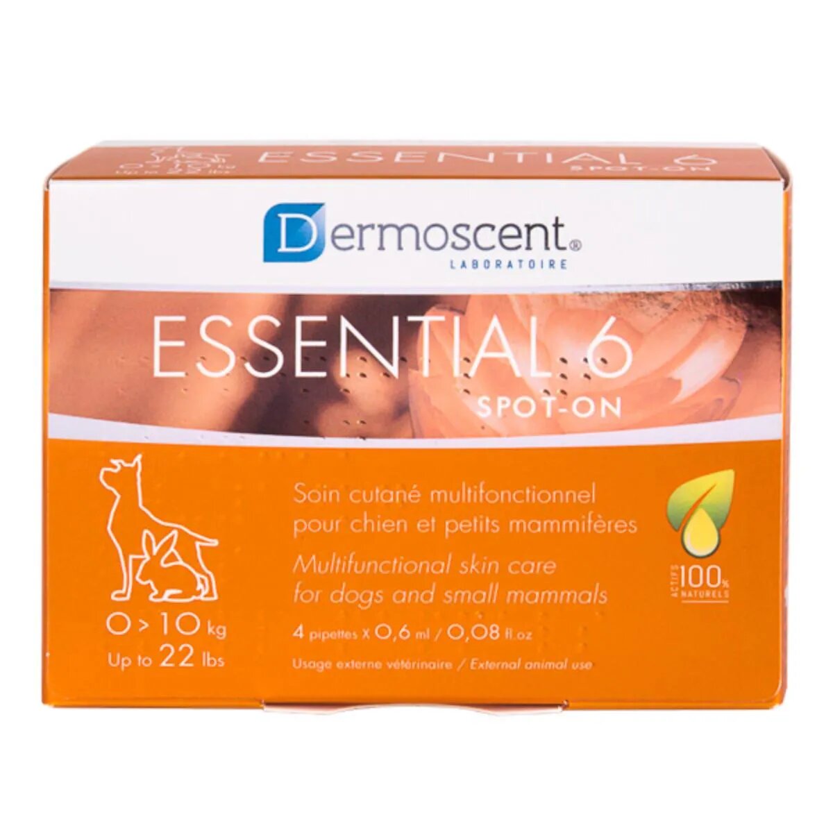 Dermoscent Essential 6 spot-on tratament adjuvant piele & blană câini pipete 4buc Essential 6 XS-S(<10kg) tratament adjuvant piele & blană câini 0.6ml x 4buc pipete