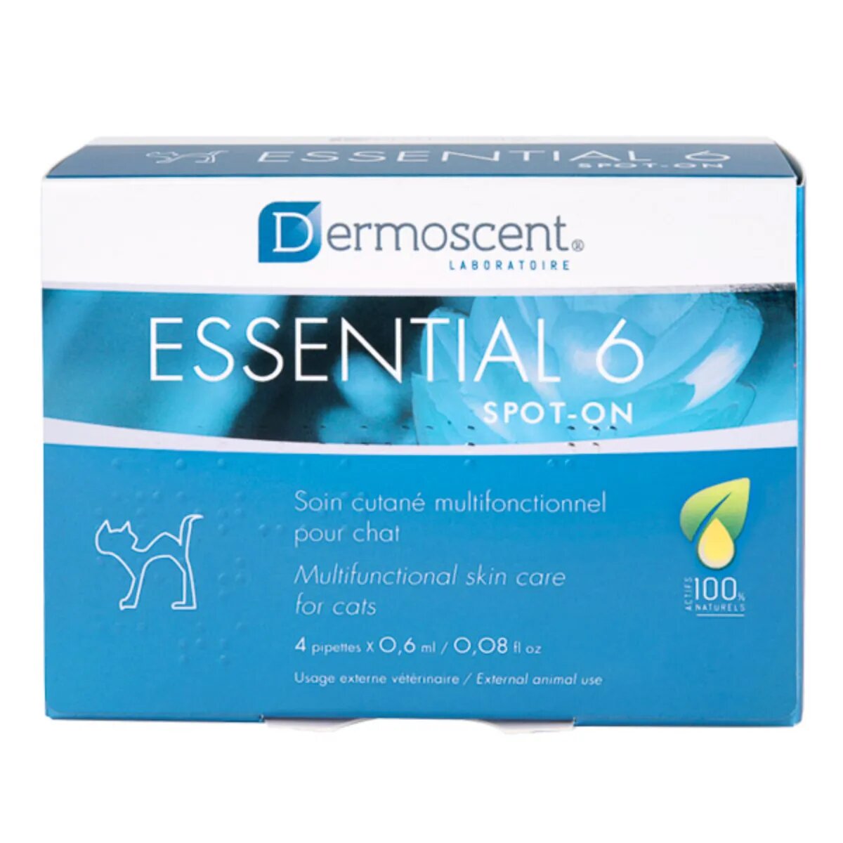 Dermoscent Essential 6 spot-on tratament adjuvant piele & blană pisici 0.6ml x 4buc pipete