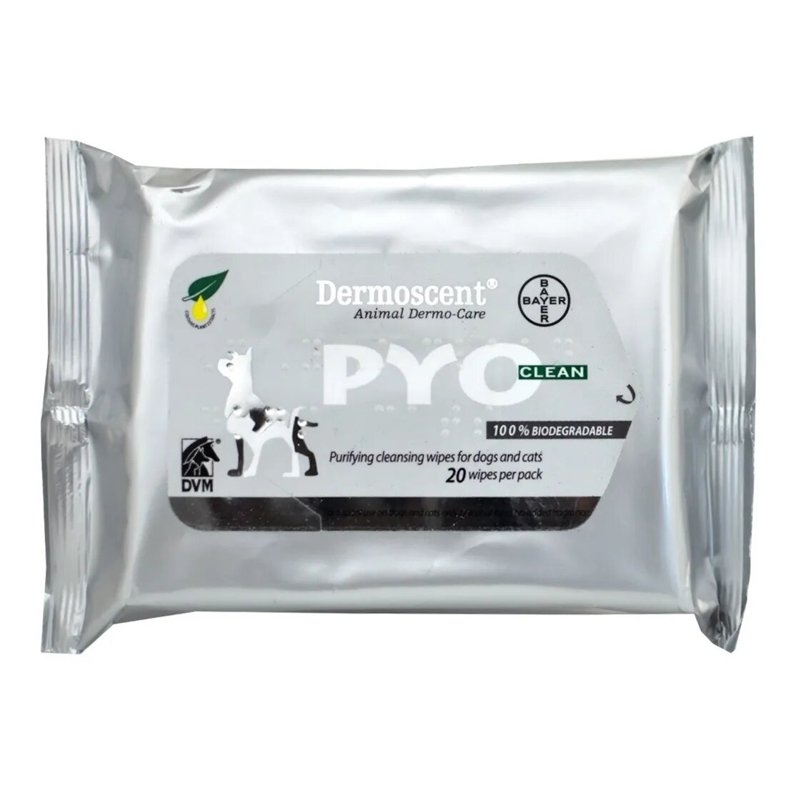 Dermoscent Pyo Clean șervețele umede câini și pisici antibacteriene neparfumate cutie 20buc