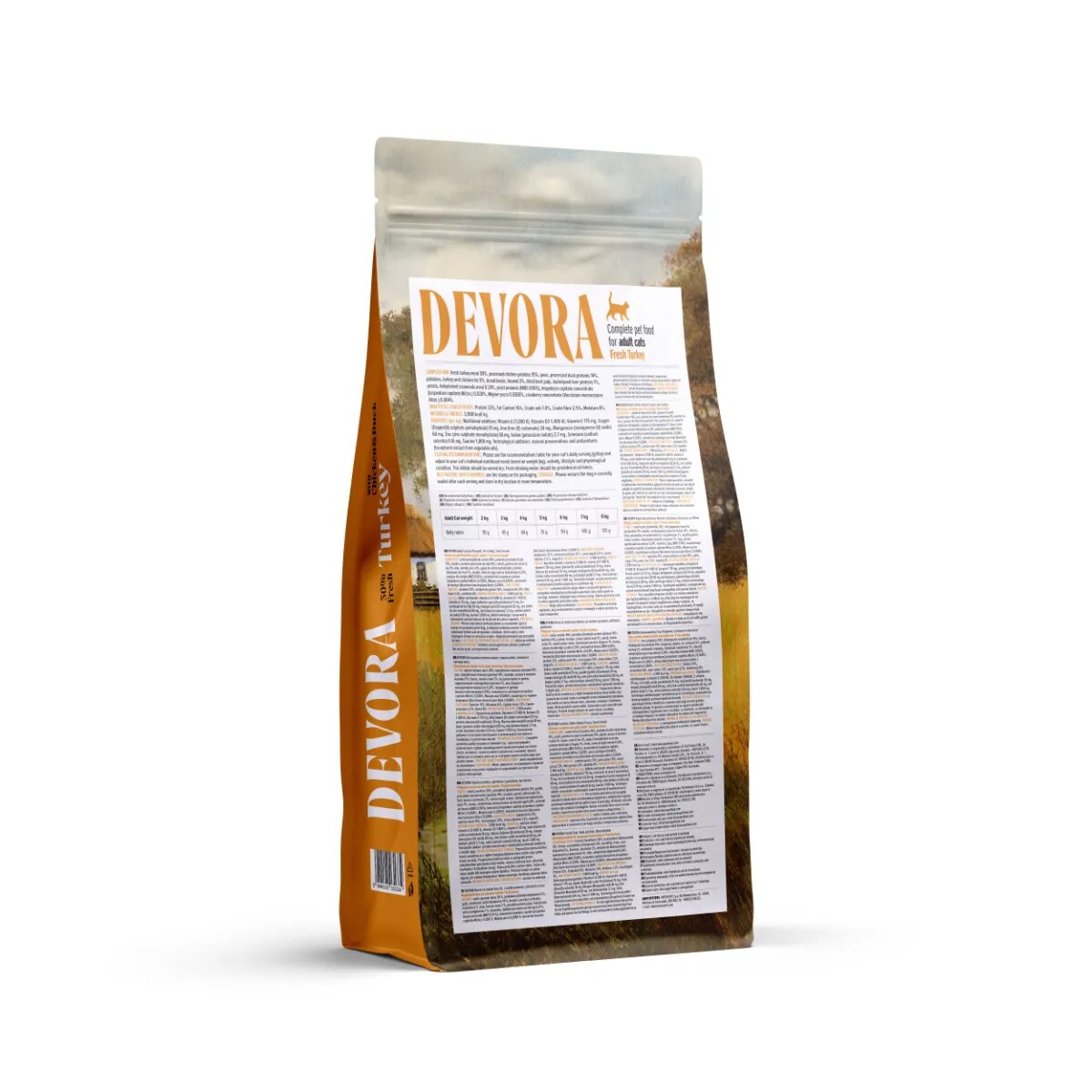 Devora Curcan și Rață hrană uscată fără cereale pisici 7.5kg