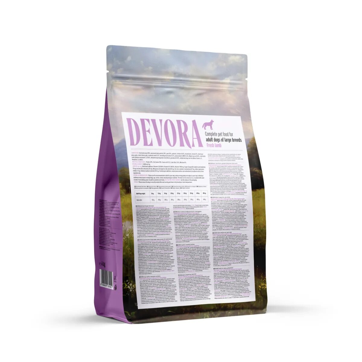 Devora Large Breeds L-XL Miel hrană uscată monoproteică fără cereale câini 4kg