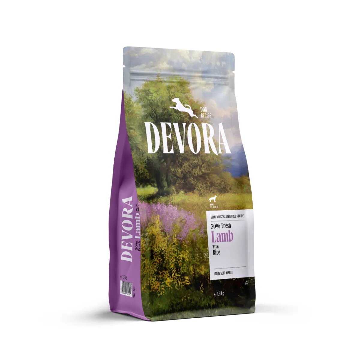 Devora Semi-Moist XS-XL Miel și Orez hrană uscată câini 1.5kg