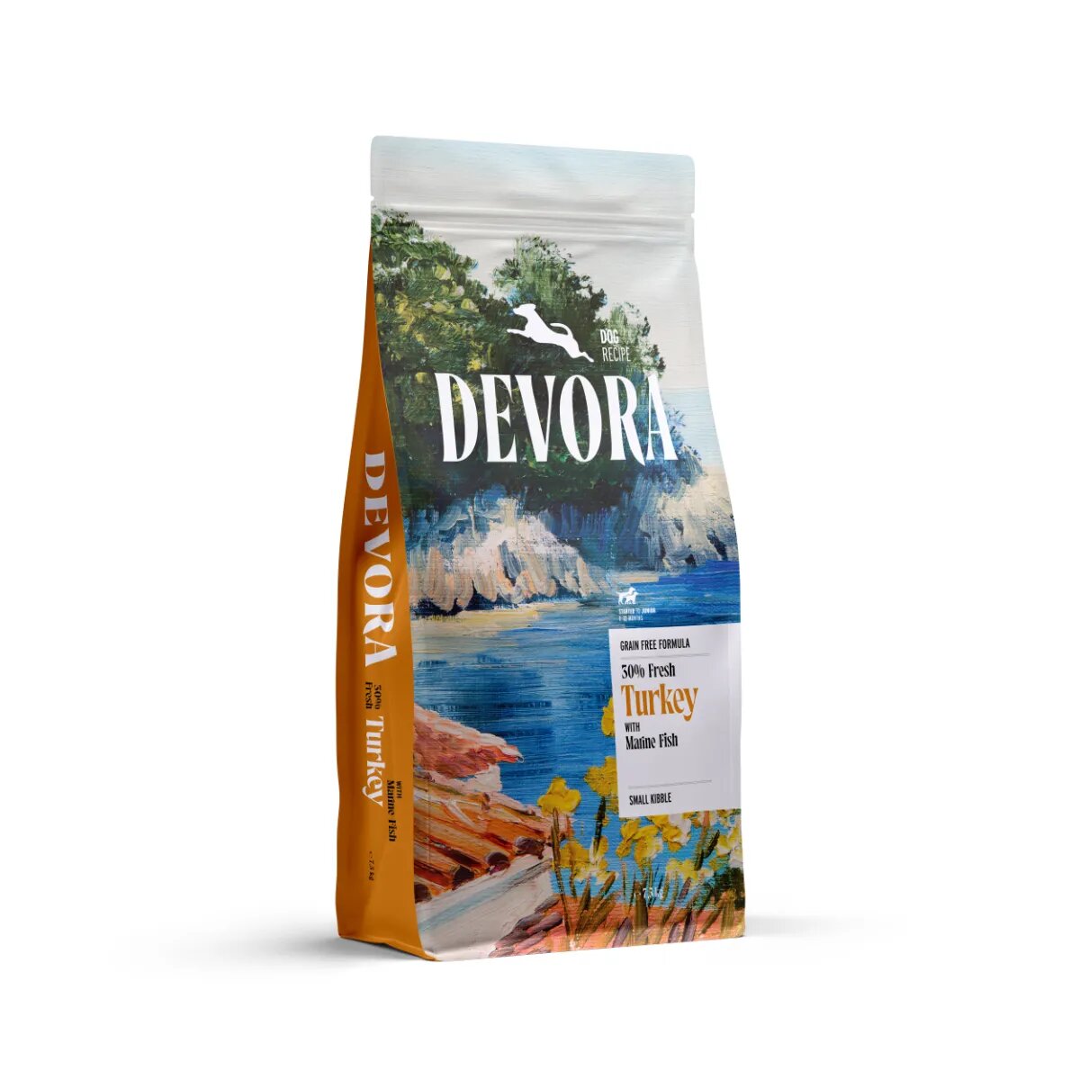 Devora Starter & Junior XS-XL Curcan și Hering hrană uscată fără cereale câini junior 7.5kg