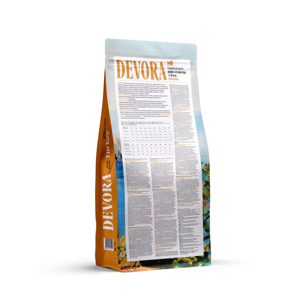 Devora Starter & Junior XS-XL Curcan și Hering hrană uscată fără cereale câini junior 7.5kg