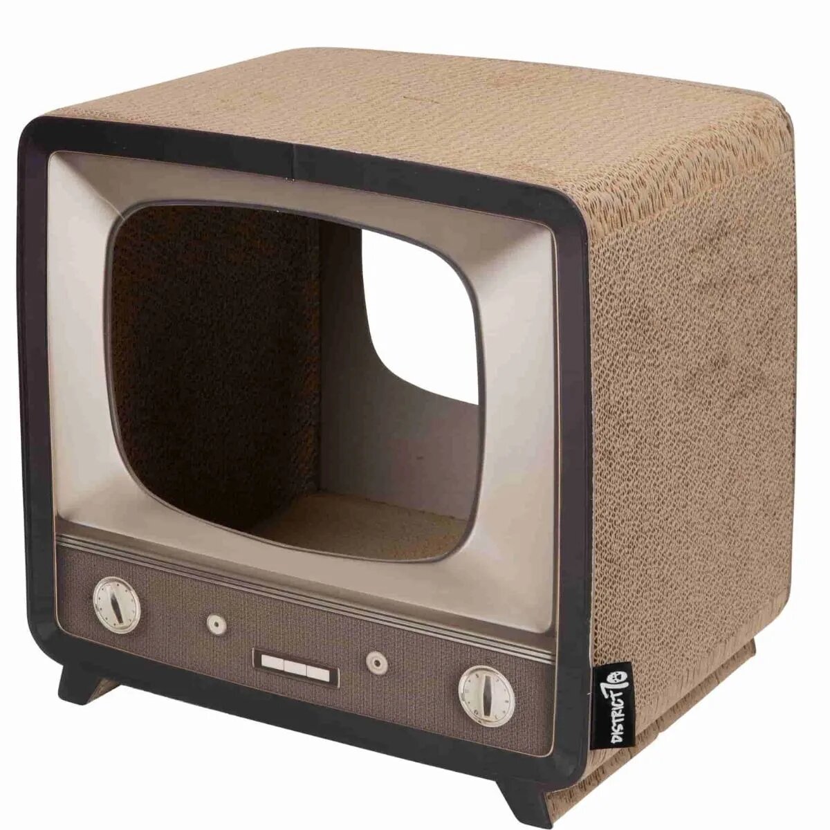DISTRICT 70 Căsuță de Pisici Telly cu Placă de Zgâriat 39 x 29 x 37 cm