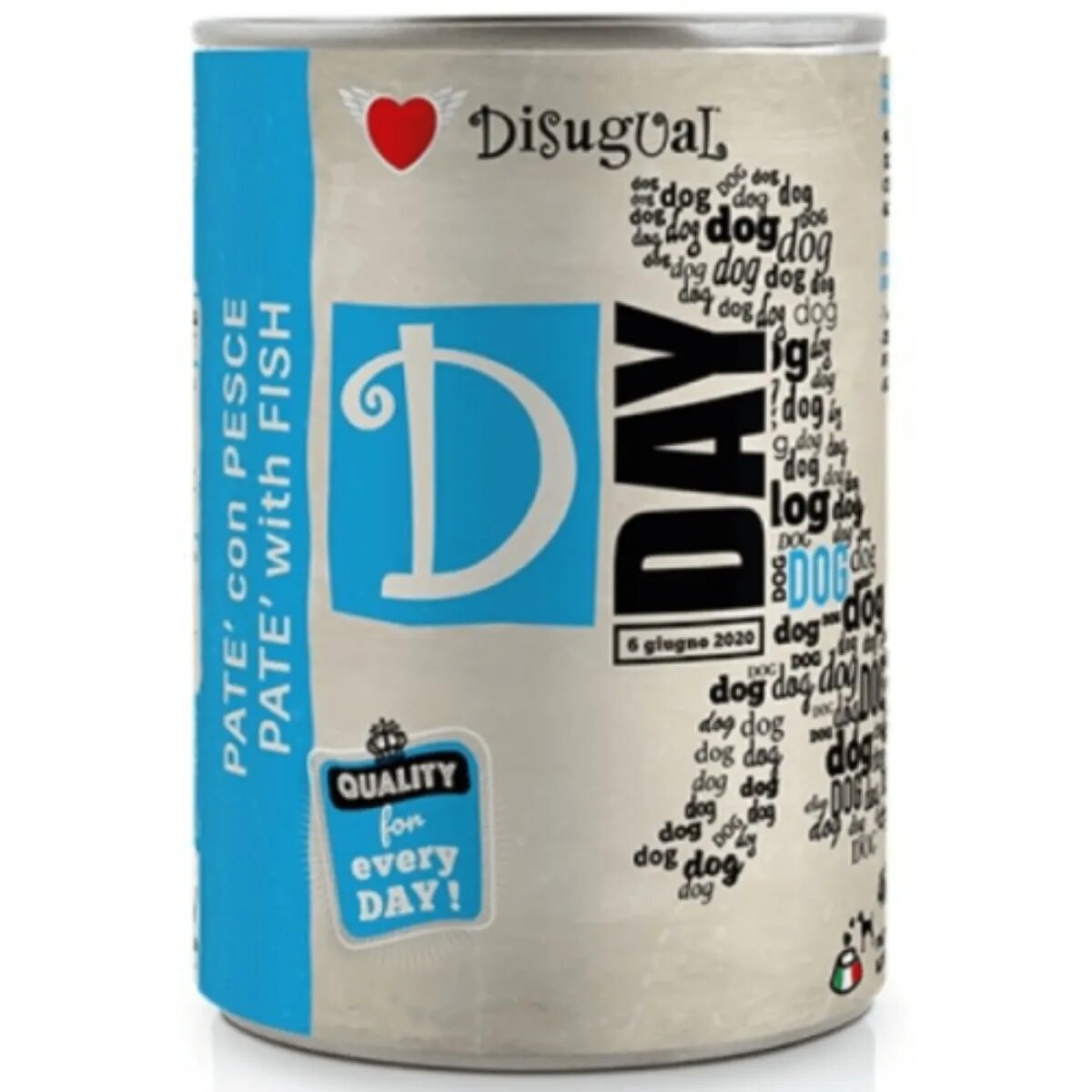 DISUGUAL D Day Dog XS-XL Pește conservă hrană umedă fără cereale câini (pate) 400g
