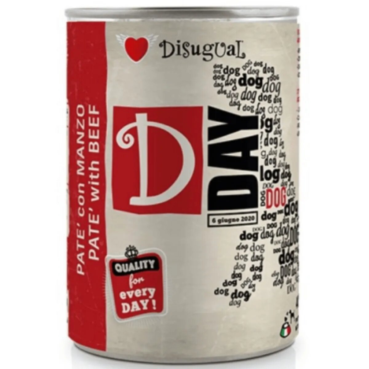 DISUGUAL D Day Dog XS-XL Vită conservă hrană umedă fără cereale câini (pate) 400g