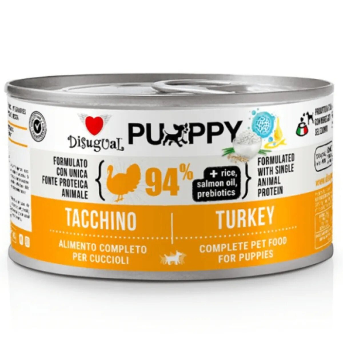 DISUGUAL Monoprotein Puppy XS-XL Curcan conservă hrană umedă monoproteică câini junior (pate) 150g