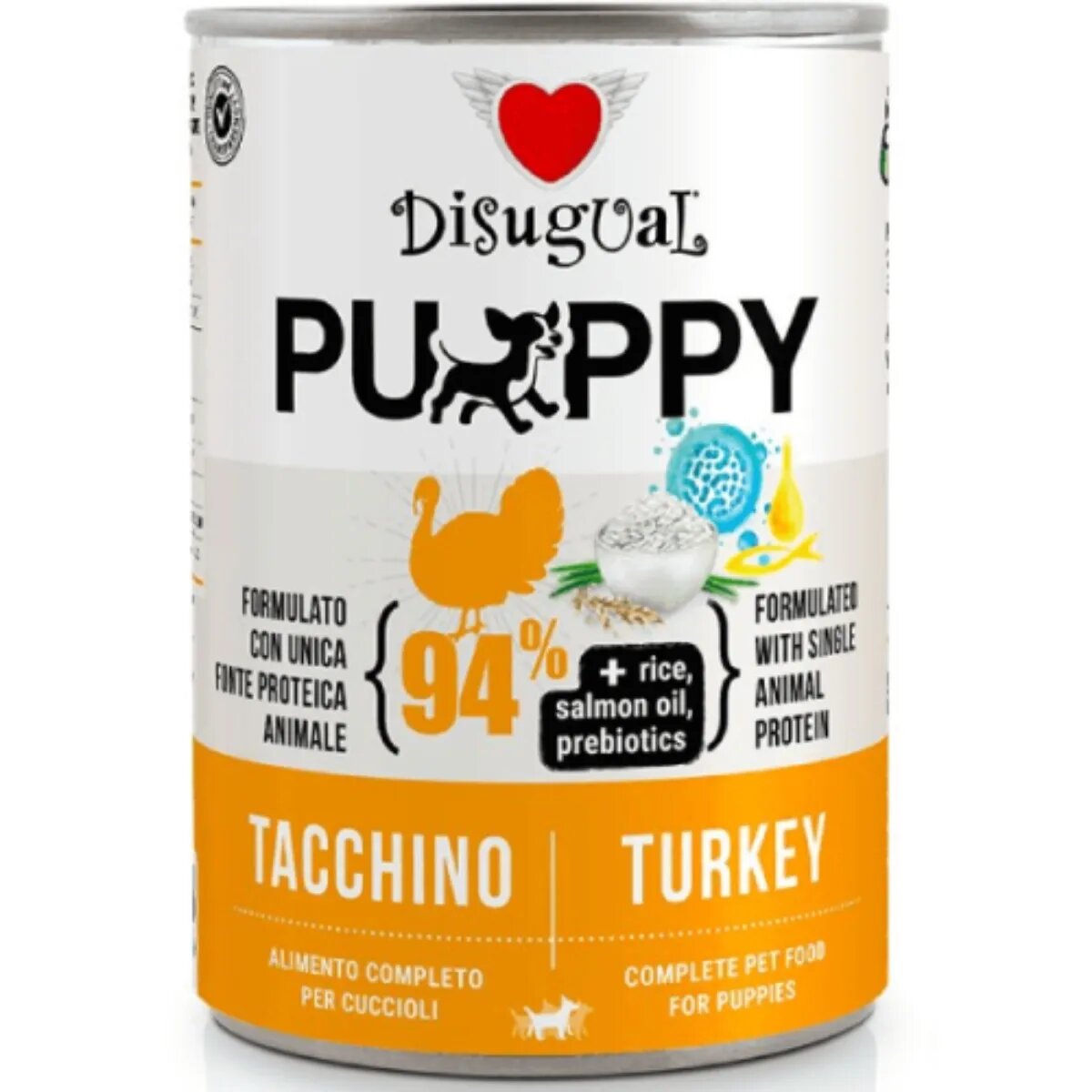 DISUGUAL Monoprotein Puppy XS-XL Curcan conservă hrană umedă monoproteică câini junior (pate) 400g