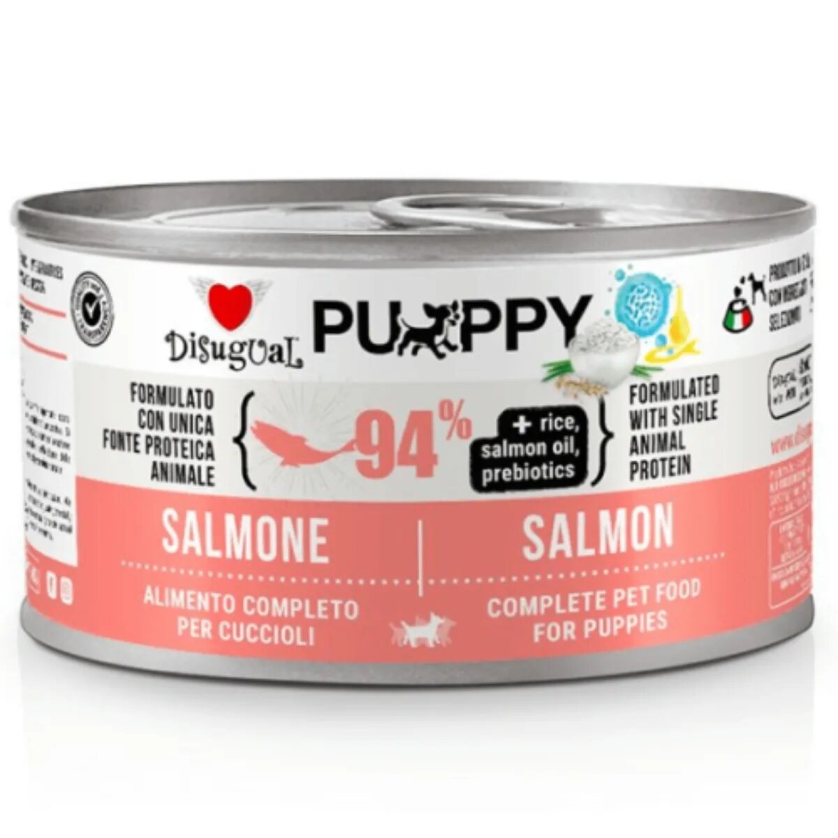DISUGUAL Monoprotein Puppy XS-XL Somon conservă hrană umedă monoproteică câini junior (pate) 150g