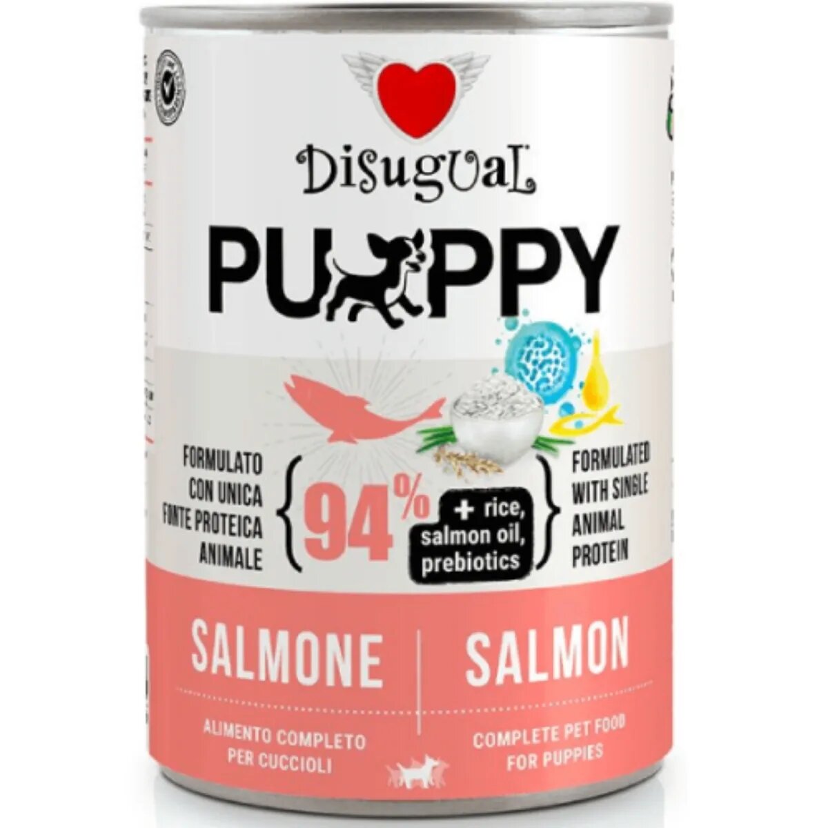 DISUGUAL Monoprotein Puppy XS-XL Somon conservă hrană umedă monoproteică câini junior (pate) 400g