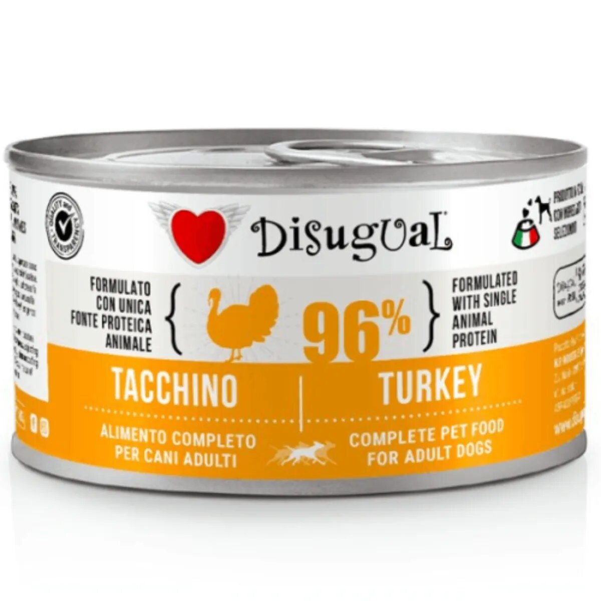 DISUGUAL Monoprotein XS-XL Curcan conservă hrană umedă monoproteică fără cereale câini (pate) 150g