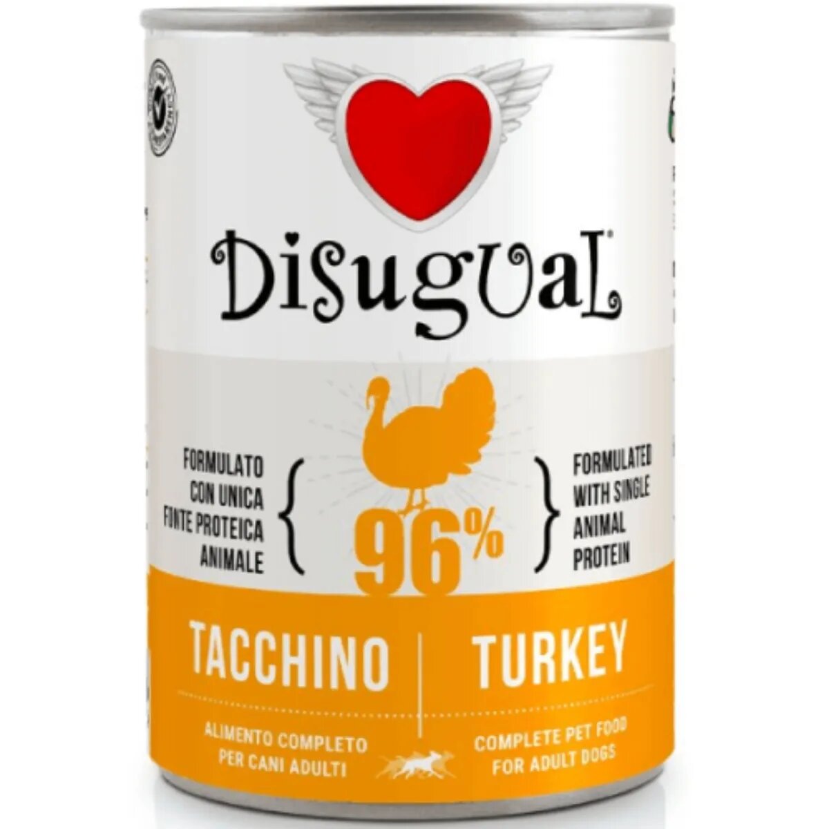 DISUGUAL Monoprotein XS-XL Curcan conservă hrană umedă monoproteică fără cereale câini (pate) 400g