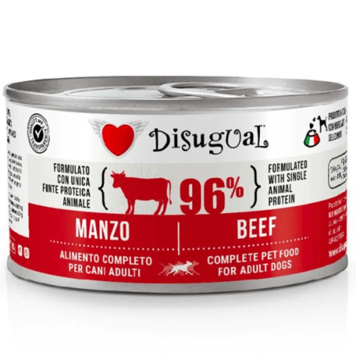DISUGUAL Monoprotein XS-XL Vită conservă hrană umedă monoproteică fără cereale câini (pate) 150g