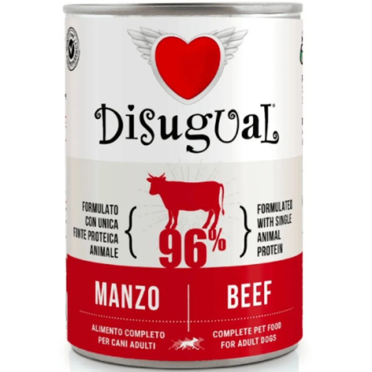 DISUGUAL Monoprotein XS-XL Vită conservă hrană umedă monoproteică fără cereale câini (pate) 400g