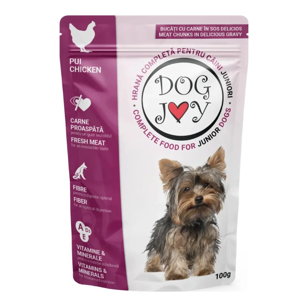 DOG JOY Junior XS-S Pui plic hrană umedă câini junior (în sos) 100g