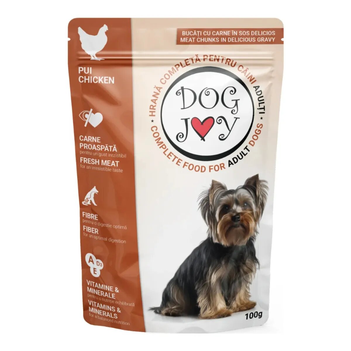 DOG JOY XS-S Pui plic hrană umedă câini (în sos) 100g