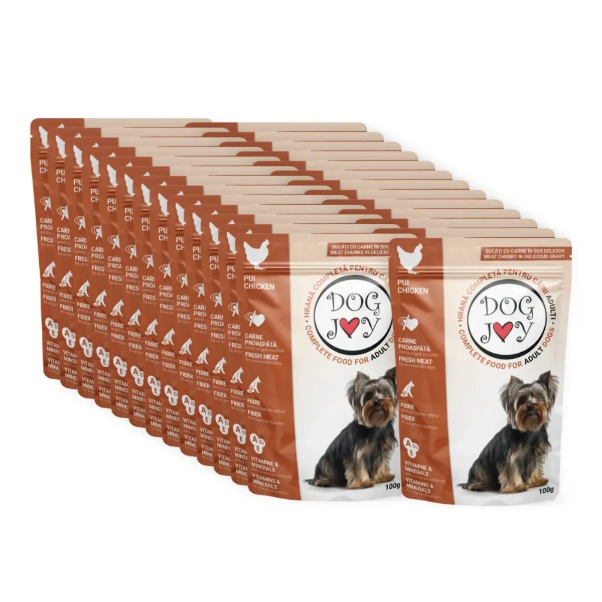 DOG JOY XS-S Pui plic hrană umedă câini (în sos) bax 100g x 24buc