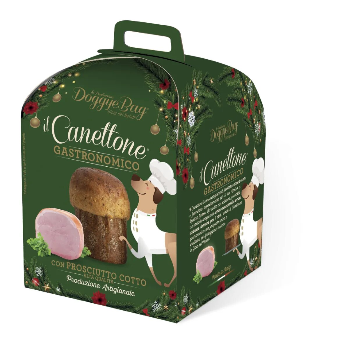 DOGGYEBAG Christmas Canettone Gastronomic XS-XL Prosciutto Cotto cutie recompense câini 125g
