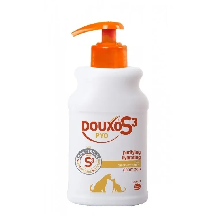 DOUXO S3 Pyo șampon câini și pisici antibacterian / antifungic flacon 200ml