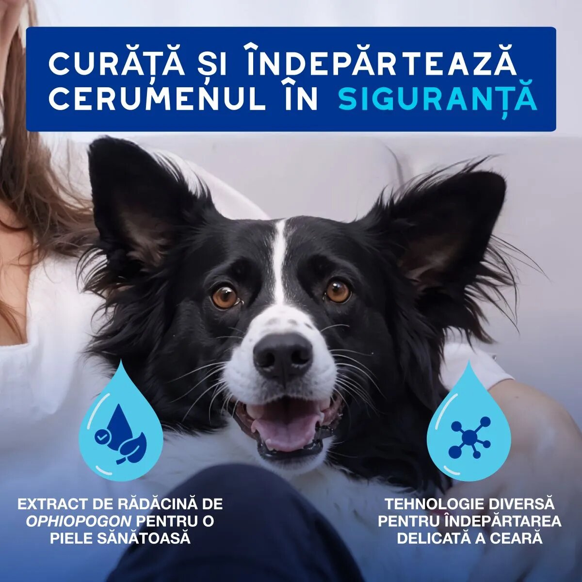 DOUXO SPA Ear Cleaner dewaxing soluție igiena urechilor câini și pisici hidratantă hipoalergenică flacon cu aplicator 120ml