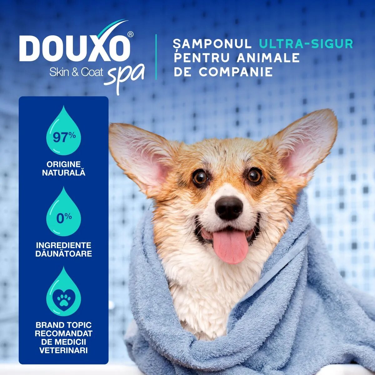 DOUXO SPA Odor Control șampon câini anti-mătreață Vanilie și Nucă de cocos flacon 250ml