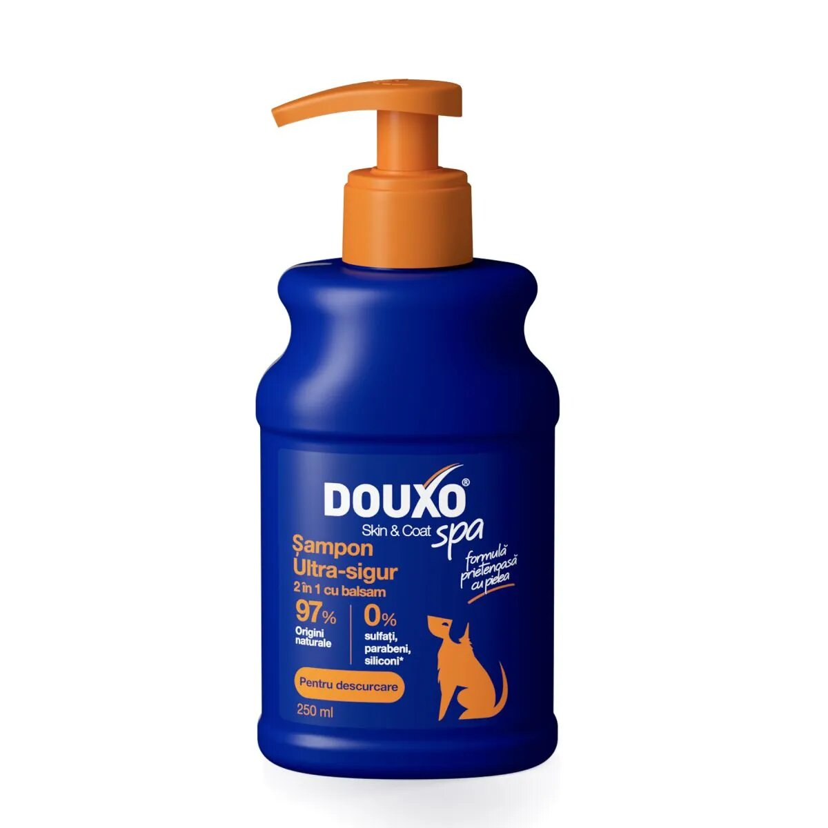 DOUXO SPA Shampoo 2 in 1 Conditioning șampon și balsam 2în1 câini descâlcirea blănii Vanilie și Nucă de cocos flacon 250ml