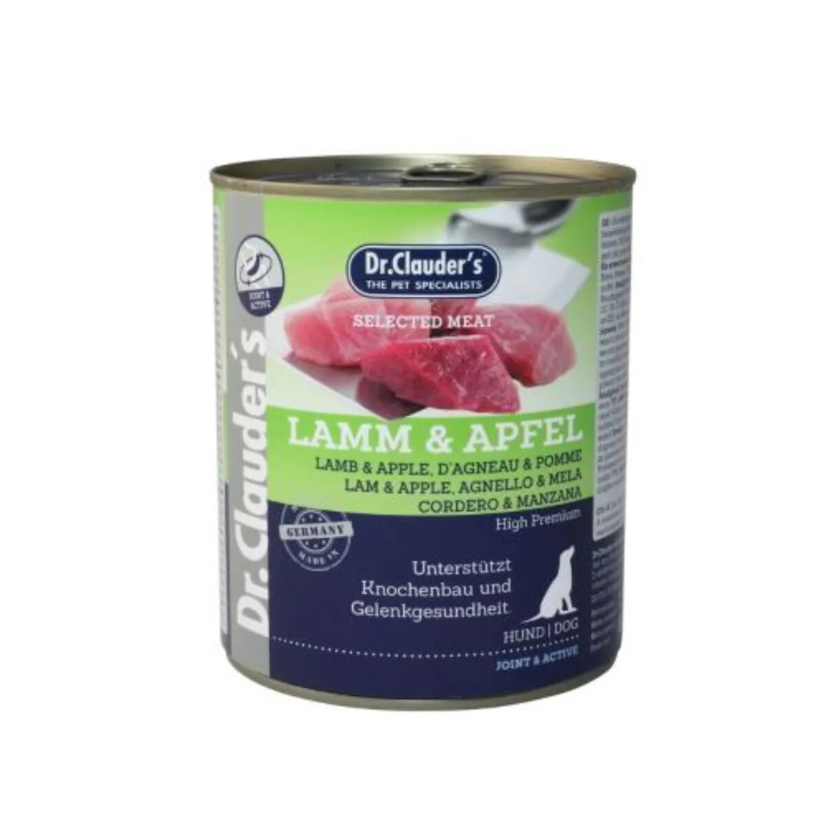 DR. CLAUDER'S Selected Meat XS-XL Miel și Mere conservă hrană umedă fără cereale câini sistem articular (în suc propriu) 800g