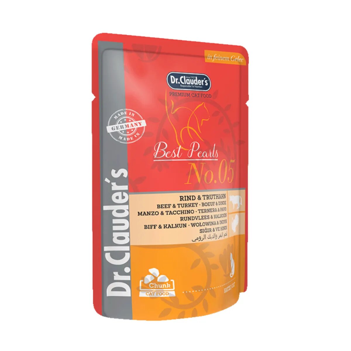 DR. CLAUDER'S Vită și Curcan plic hrană umedă pisici (în aspic) bax 100g x 20buc