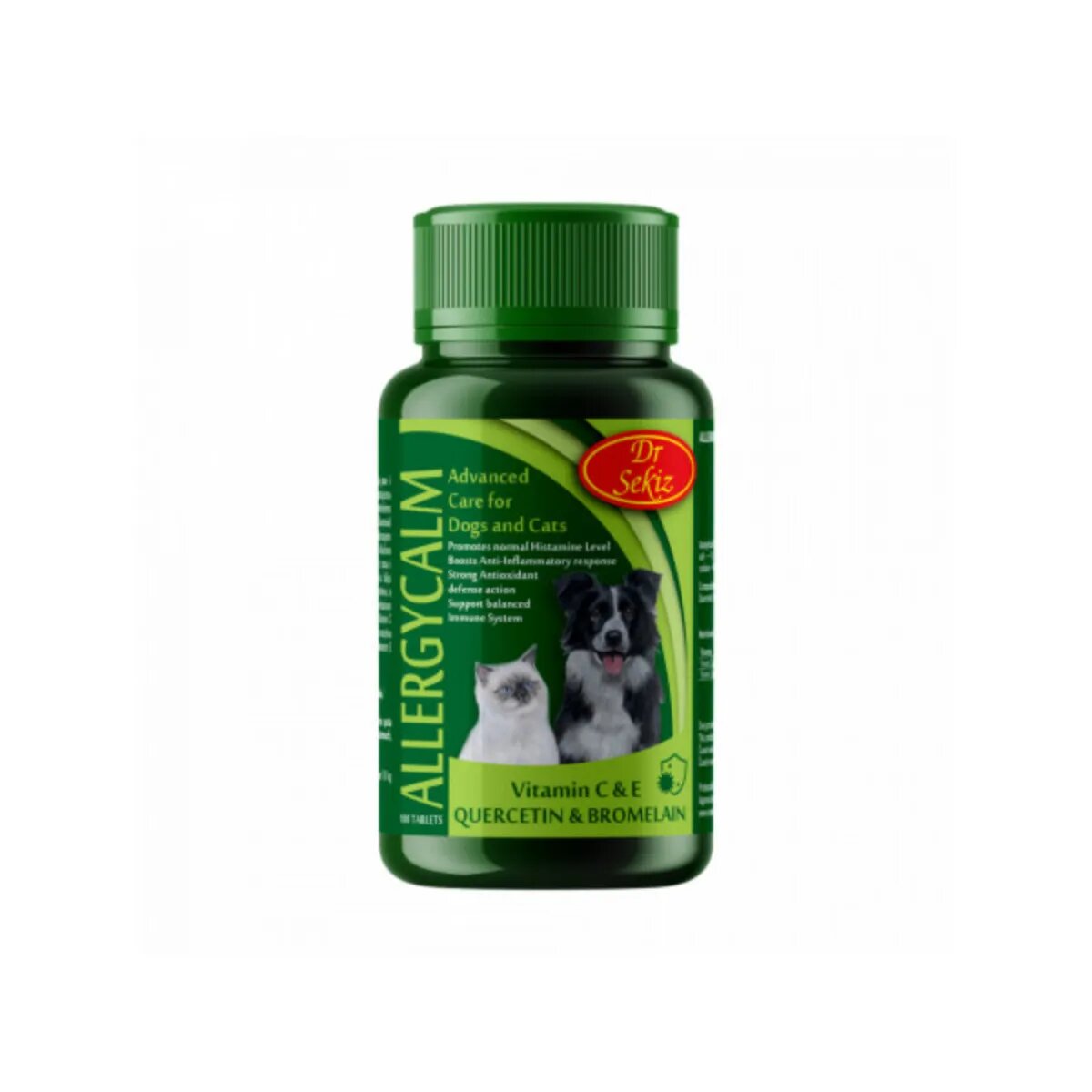 DR. SEKIZ Allergycalm supliment sistem imunitar & alergii câini comprimate Allergycalm XS-XL supliment sistem imunitar & alergii câini și pisici flacon 100 comprimate