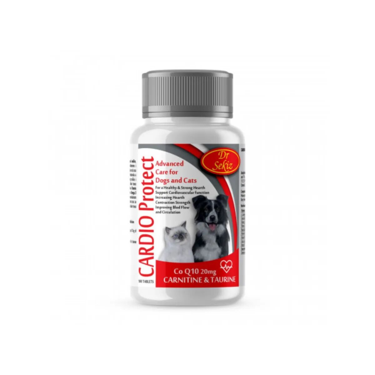 DR. SEKIZ Cardio Protect supliment sistem cardio-vascular câini comprimate Cardio Protect XS-XL supliment sistem cardio-vascular câini și pisici flacon 100 comprimate