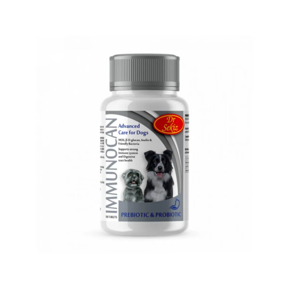 DR. SEKIZ Immunocan supliment sistem imunitar sistem digestiv & probiotice câini comprimate Immunocan supliment sistem imunitar sistem digestiv & probiotice câini și pisici flacon 100 comprimate