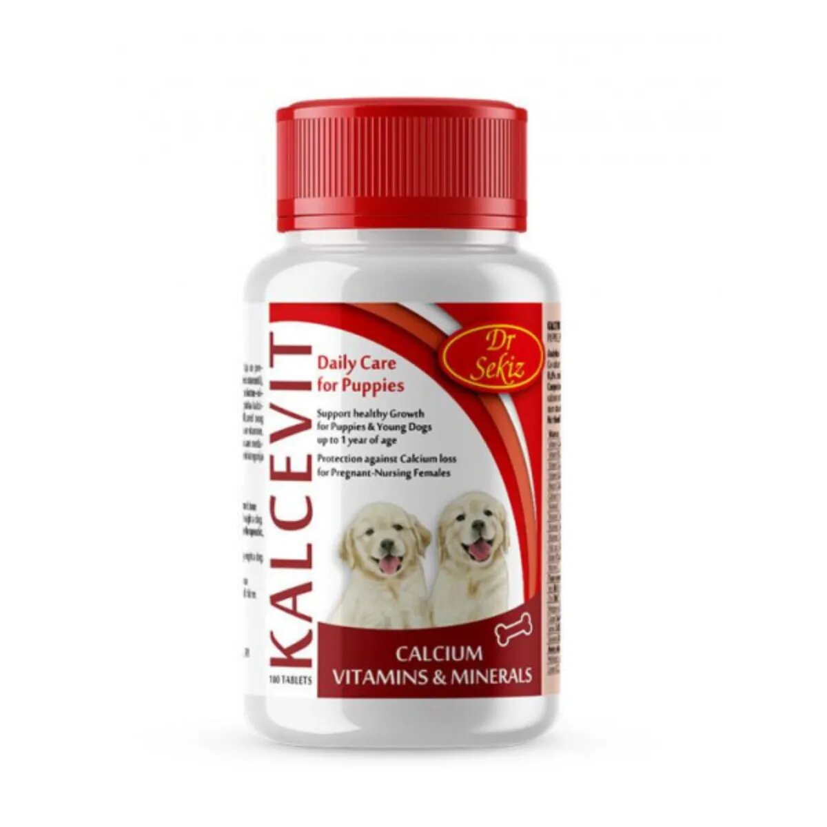 DR. SEKIZ Kalcevit multivitamine câini junior & adult comprimate Kalcevit XS-XL multivitamine câini junior & adult flacon 100 comprimate