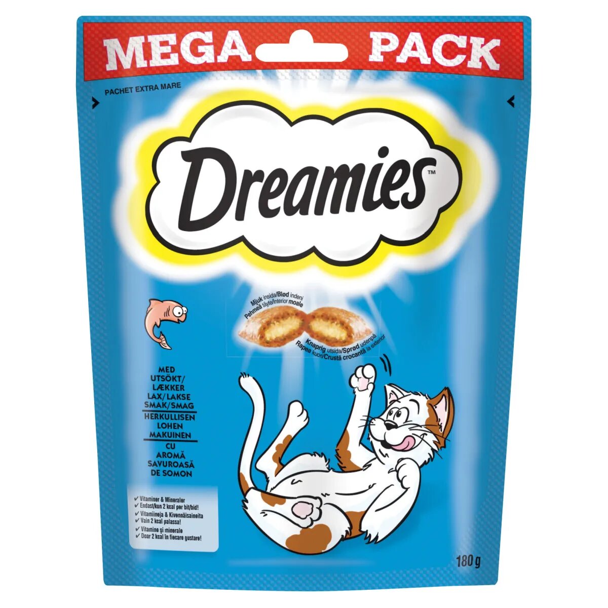 DREAMIES Somon punguță recompense pisici 180g