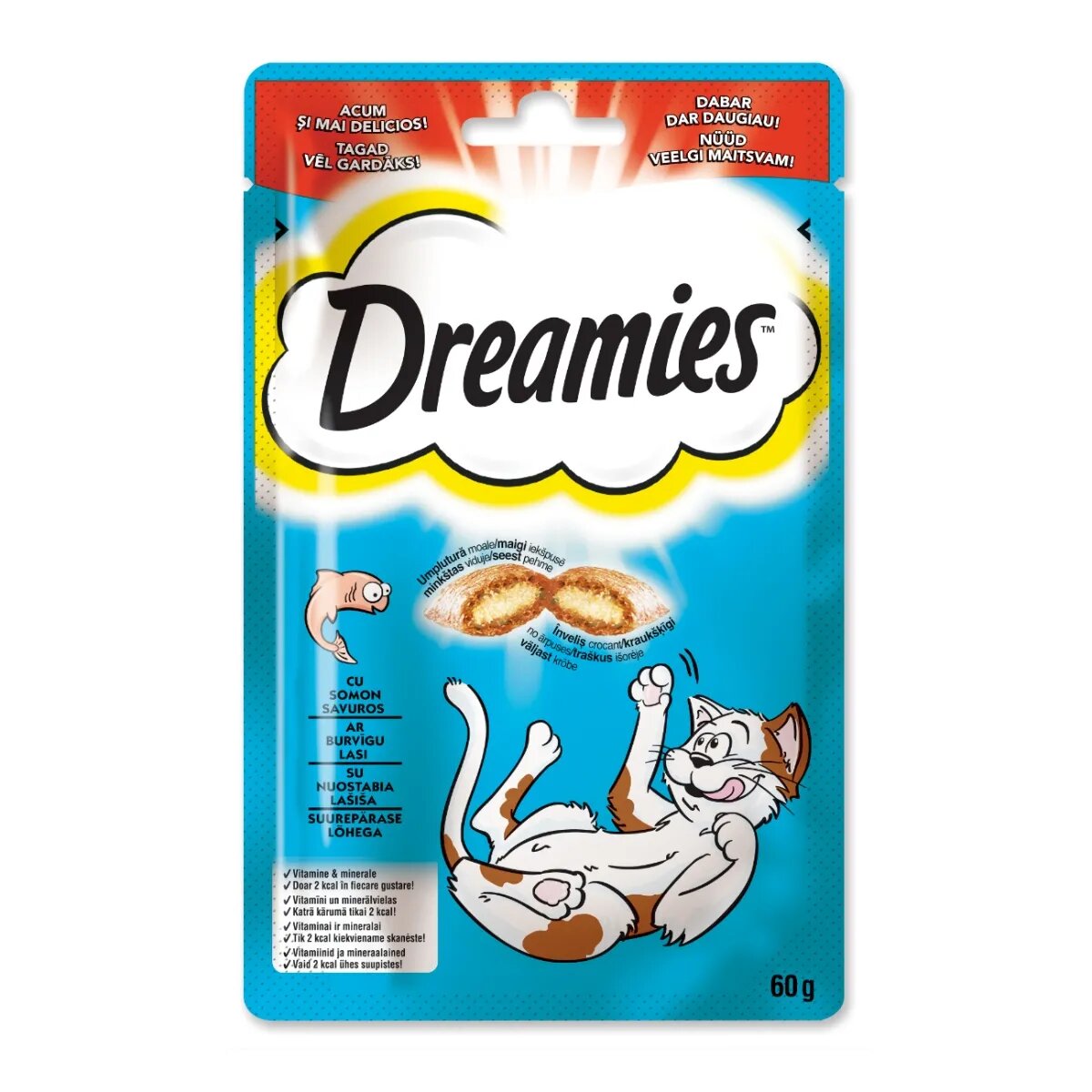 DREAMIES Somon punguță recompense pisici 60g