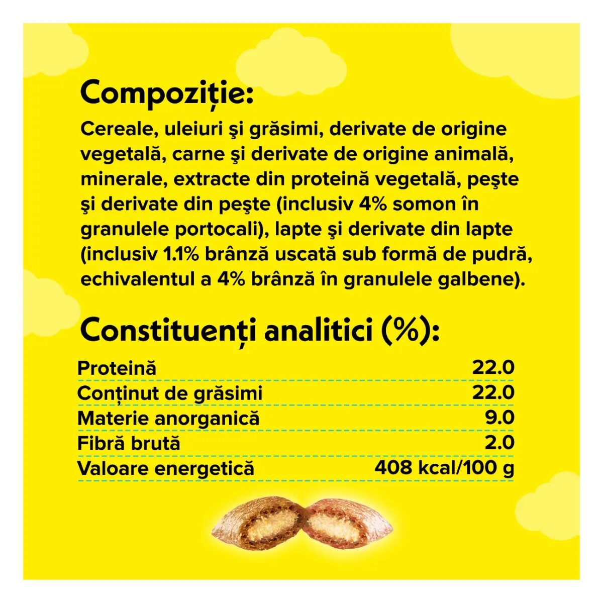 DREAMIES Somon și Brânză punguță recompense pisici 60g