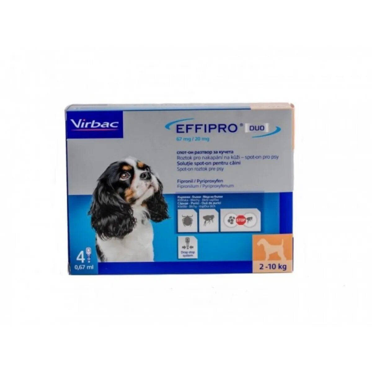 Effipro Duo SD deparazitare externă câini pipetă repelentă XS-S(2 - 10kg) 4buc