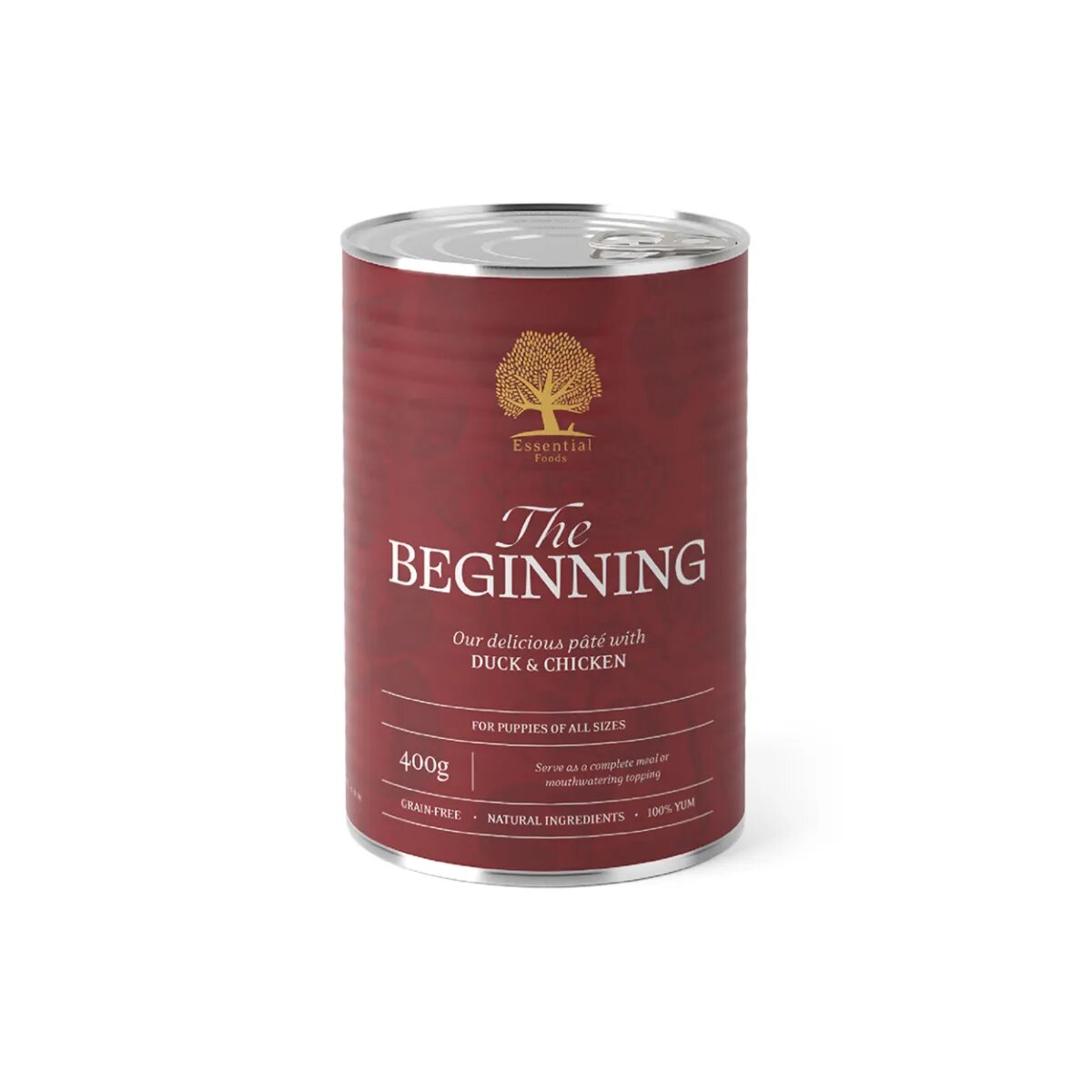 Essential Foods ESSENTIAL Begining XS-XL Rață și Pui conservă hrană umedă fără cereale câini junior (pate) 400g