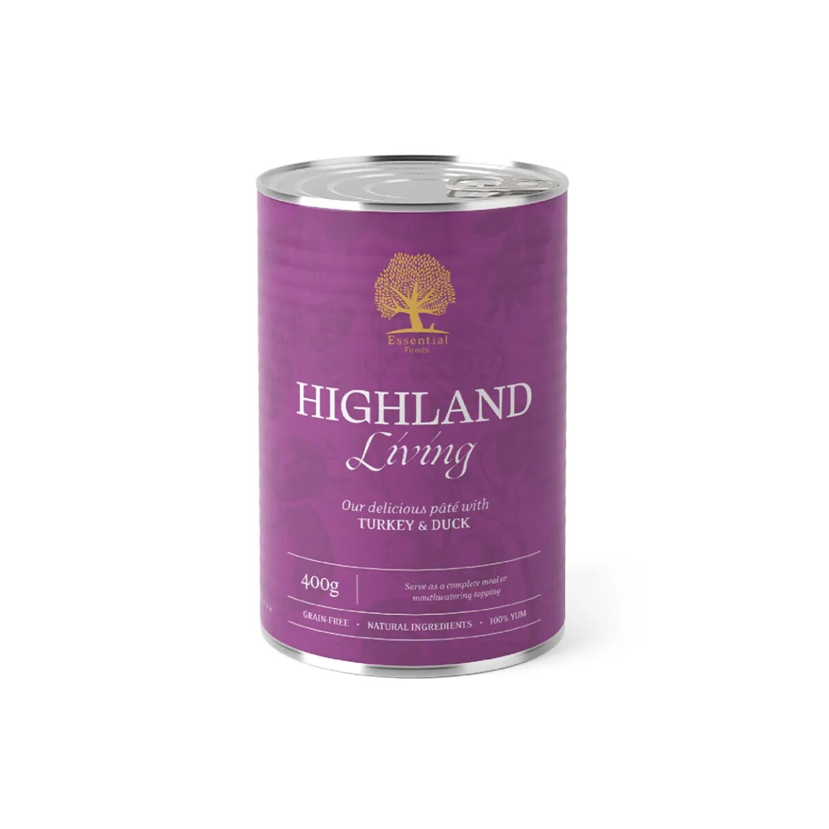 Essential Foods ESSENTIAL Highland Living XS-XL Curcan și Rață conservă hrană umedă fără cereale câini (pate) 400g