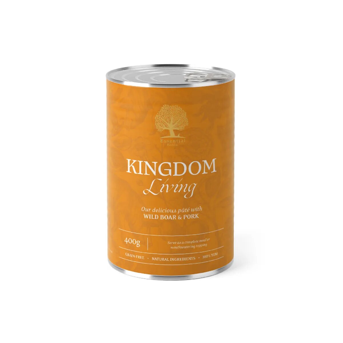 Essential Foods ESSENTIAL Kingdom Living XS-XL Vânat și Porc conservă hrană umedă fără cereale câini (pate) 400g