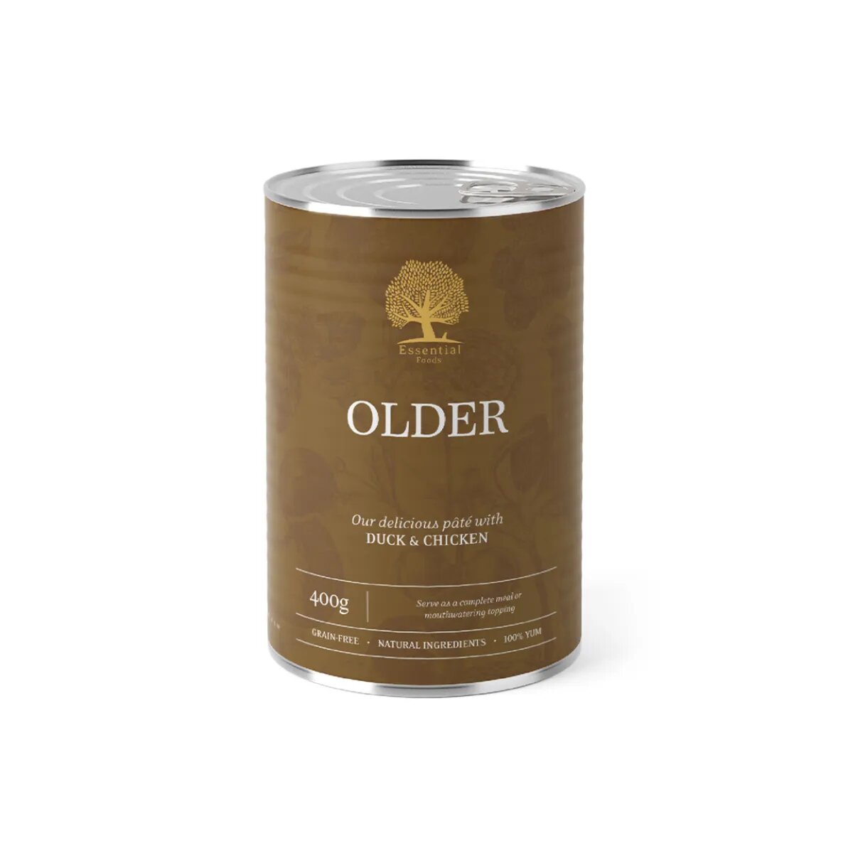 Essential Foods ESSENTIAL Older XS-XL Rață și Pui conservă hrană umedă fără cereale câini senior (pate) 400g