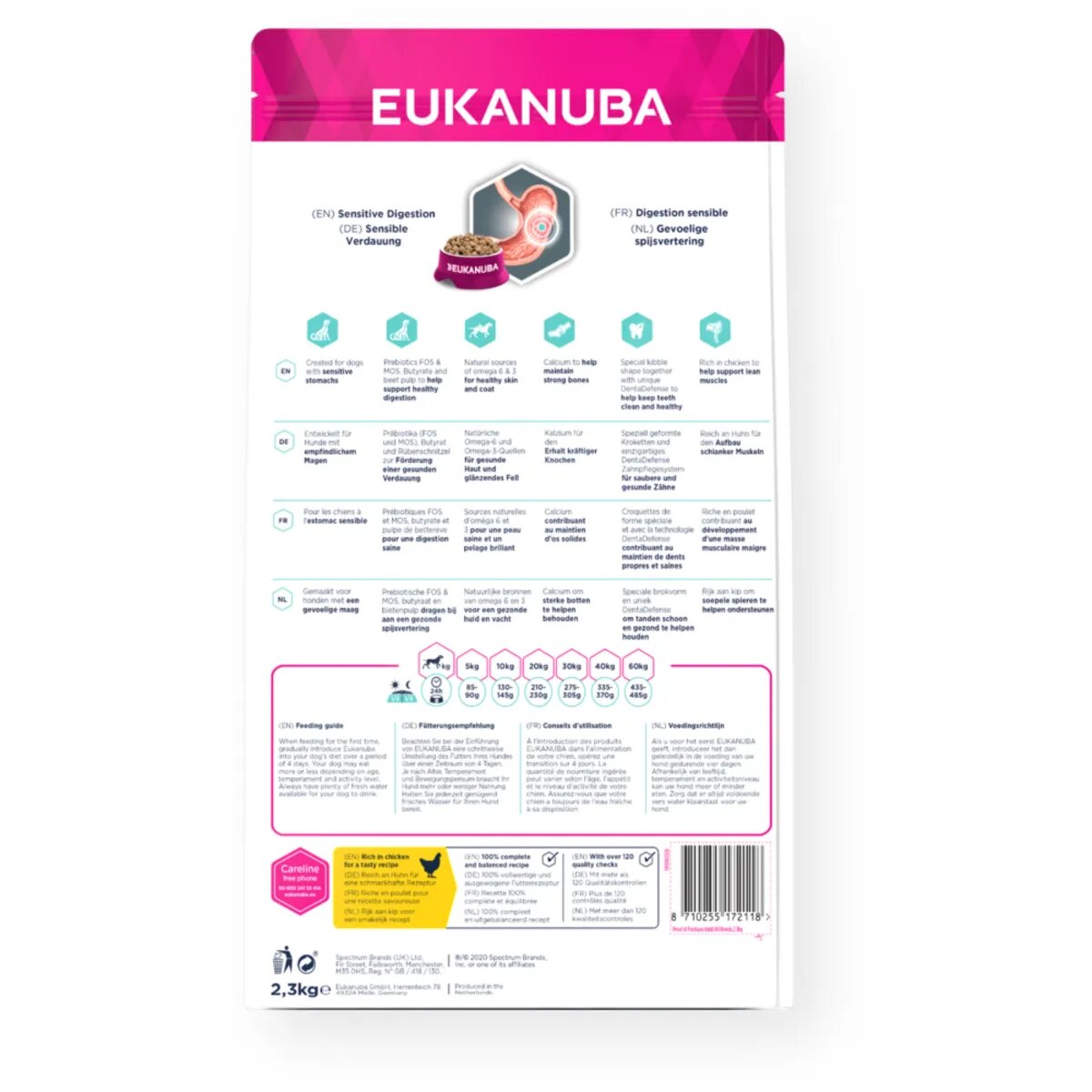 EUKANUBA Daily Care Sensitive Digestion S-XL Pui hrană uscată câini sistem digestiv 12kg