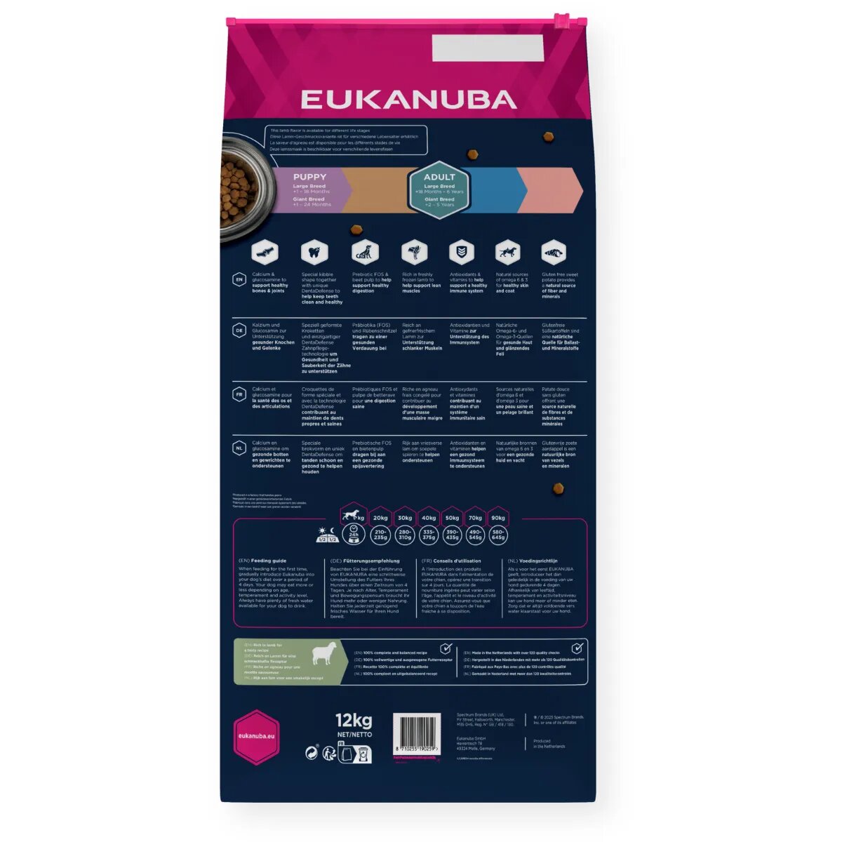 EUKANUBA Grain Free Adult Large Breed L-XL Miel hrană uscată fără cereale câini 12kg