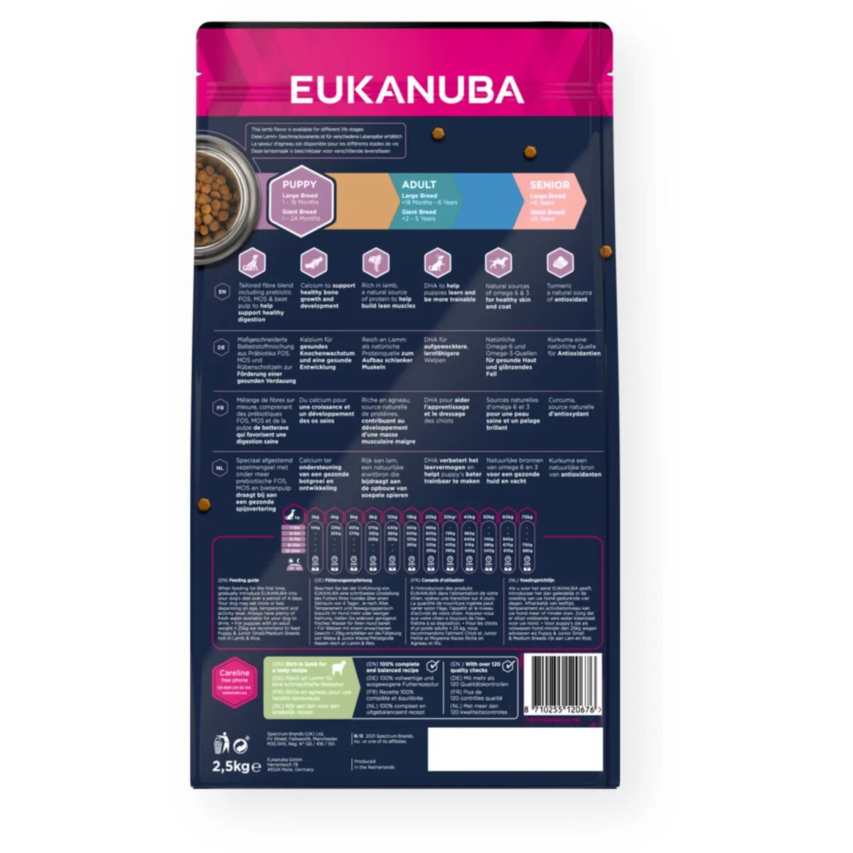 EUKANUBA Puppy Large Breed L-XL Miel și Orez hrană uscată câini junior 12kg