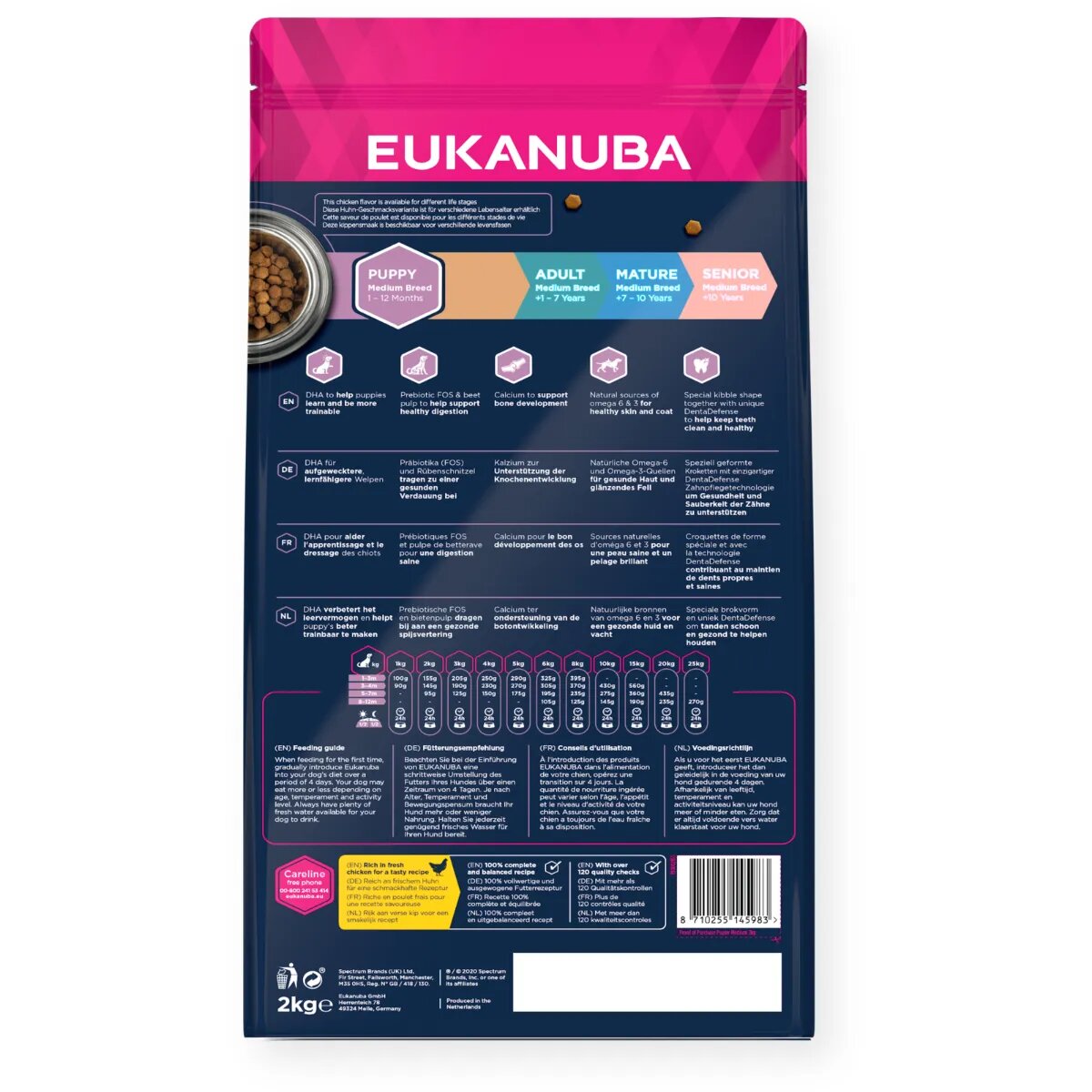 EUKANUBA Puppy Medium Breed M Pui hrană uscată câini junior 15kg