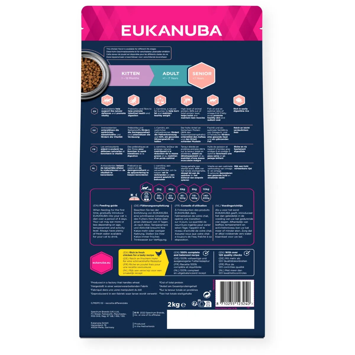 EUKANUBA Senior Pui hrană uscată pisici senior 10kg