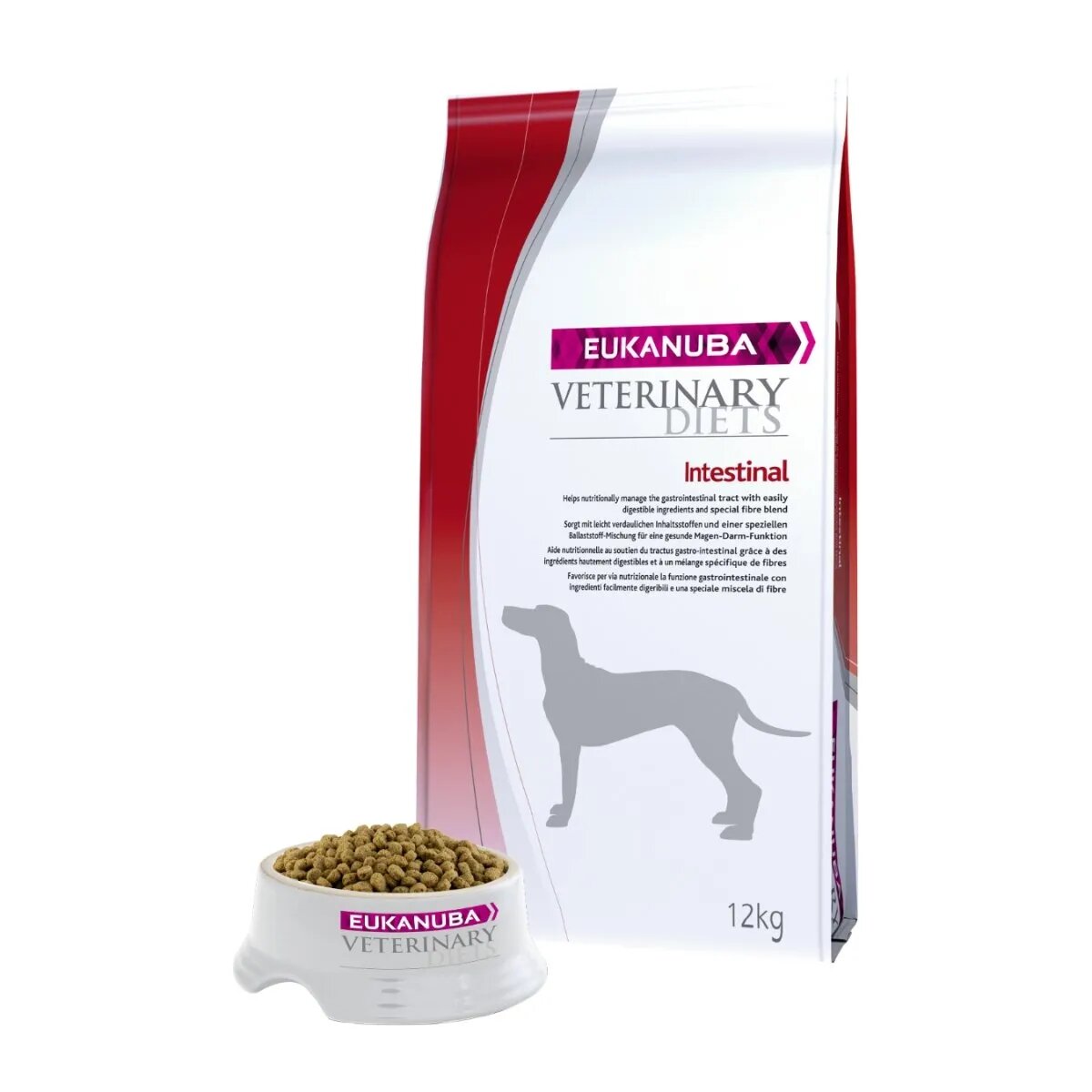 Eukanuba Veterinary Diets Intestinal Pui și Curcan dietă veterinară câini hrană uscată afecțiuni digestive 12kg