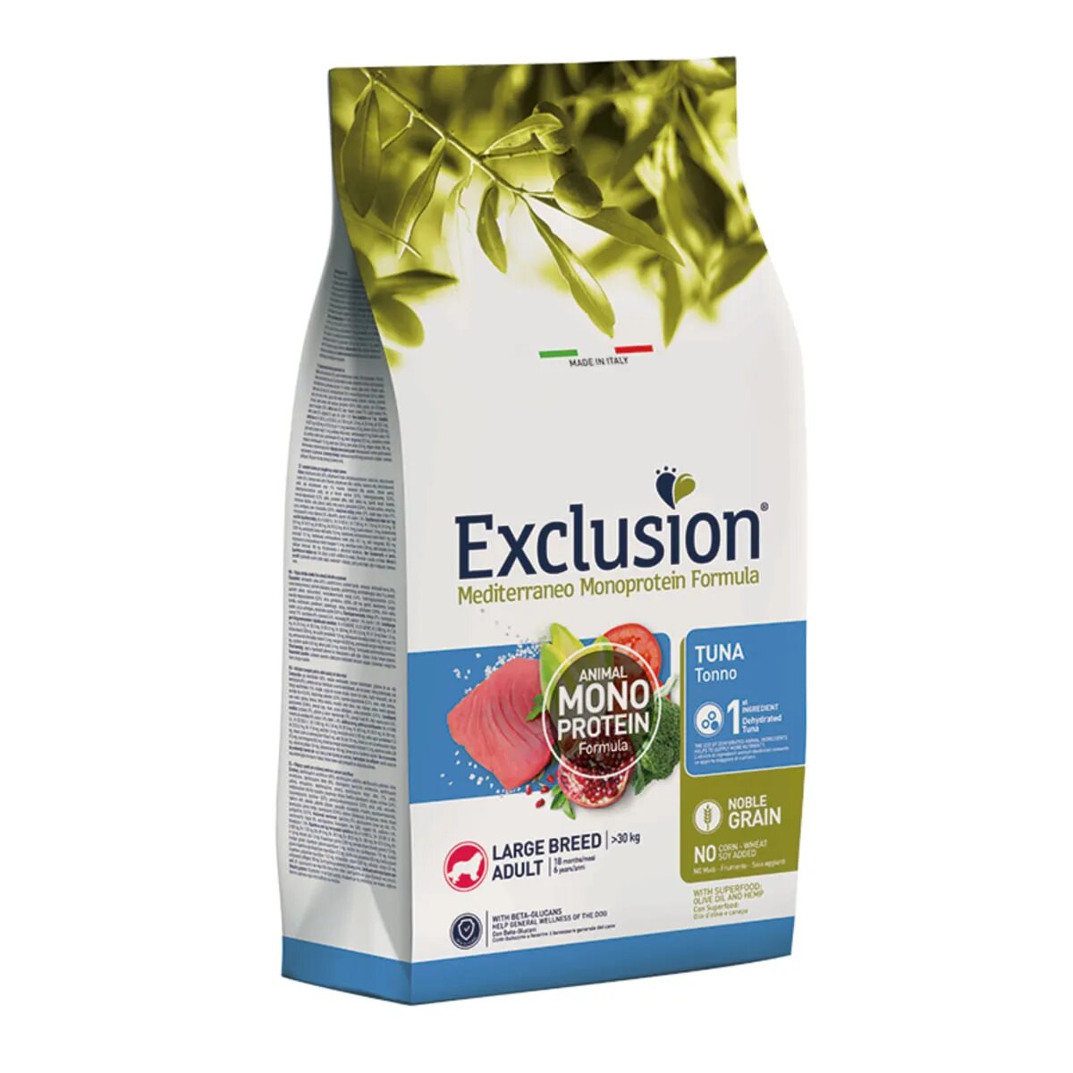 EXCLUSION Mediterraneo Monoprotein Formula Large Breed L-XL Ton hrană uscată monoproteică câini 12kg