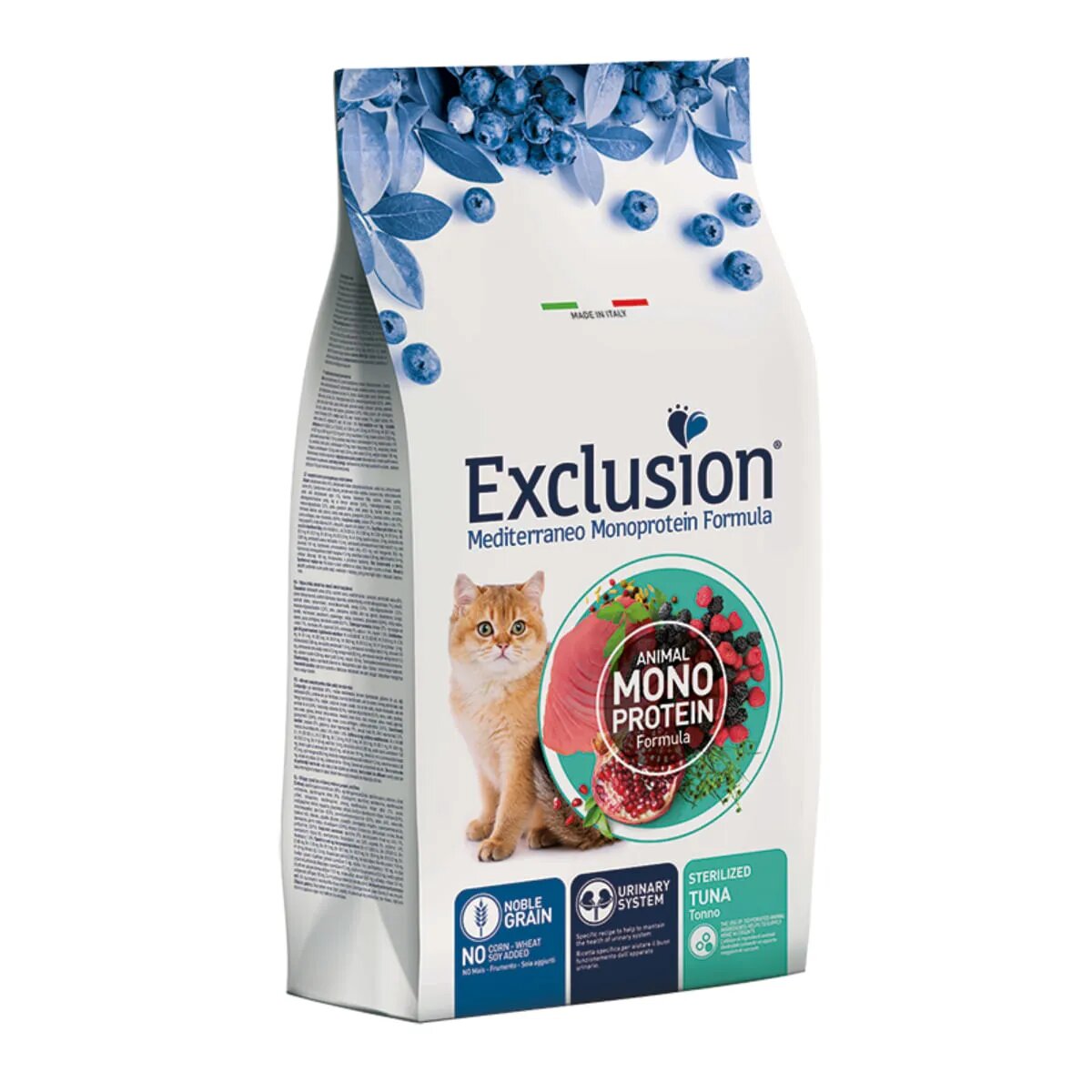 EXCLUSION Mediterraneo Monoprotein Formula Sterilised Ton hrană uscată monoproteică pisici sterilizate 12kg